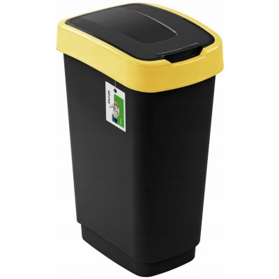 Klip Odpadkový koš na tříděný odpad Černý 50 l žlutou chlopní – Zboží Mobilmania