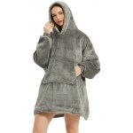 Mikinová deka oversized světle SPRINGOS šedá – Zboží Dáma