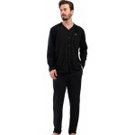 1P1408 pánské pyžamo dlouhé propínací černé – Zbozi.Blesk.cz