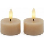 SIRIUS Sada LED čajové svíčky na baterie Sille Tealight, Ø 4,5 × 2,2 cm, světlý karamel, z pravého vosku, balení 2 ks – Hledejceny.cz