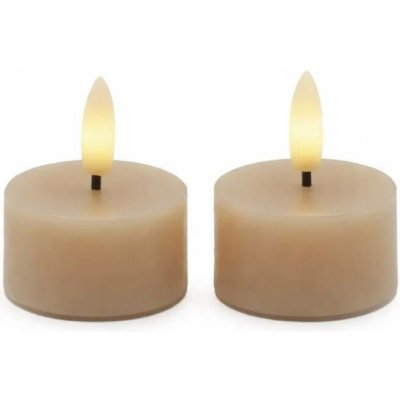 SIRIUS Sada LED čajové svíčky na baterie Sille Tealight, Ø 4,5 × 2,2 cm, světlý karamel, z pravého vosku, balení 2 ks – Hledejceny.cz