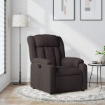 Shumee elektrické masážní polohovací křeslo tmavě hnědé textil – Zboží Dáma