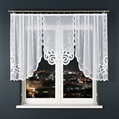 Dekorační oblouková krátká záclona na žabky EWELINA 120 bílá 300x120 cm MyBestHome – Hledejceny.cz