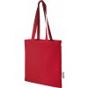 Nákupní taška a košík taška z GRS recyklované bavlny Madras 140 g/m2 Červená