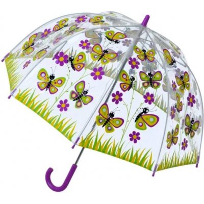 Blooming Brollies Dětský průhledný holový deštník Buggz Kids Stuff Butterfly BUBY