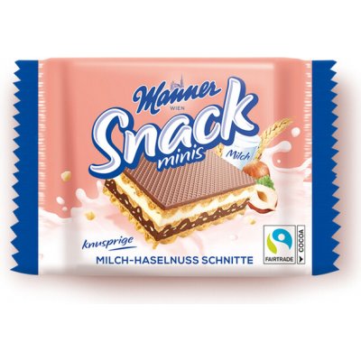 Manner Snack minis Oplatky plněné lískooříškovým a mléčným krémem 25 g – Zboží Dáma