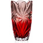 Aurum Crystal KŘISTÁLOVÁ VÁZA BOHEMIA FLORA RED PINK 280 MM – Hledejceny.cz