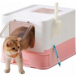 Feandrea Kočičí toaleta s výsuvným zásobníkem 42,5 x 54,3 x 37,8 cm – Zboží Dáma