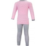 Little Angel Pyžamo DR Outlast® pruh růžovobordový šedý melír – Zboží Dáma