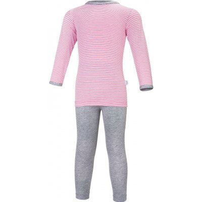 Little Angel Pyžamo DR Outlast® pruh růžovobordový šedý melír – Zboží Dáma