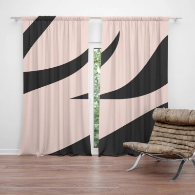 Sablio Závěs Růžový vzor zebry: 2ks 140x250cm – Hledejceny.cz