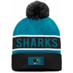 Fanatics zimní čepice San Jose Sharks Authentic Pro Game & Train Cuffed Pom Knit Black-Active Blue – Hledejceny.cz