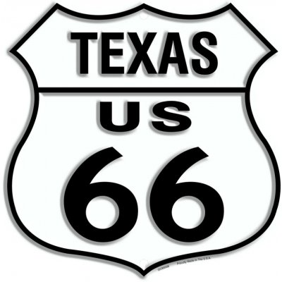 Plechová cedule Route 66 Texas Shield 30cm x 30 cm – Zboží Mobilmania