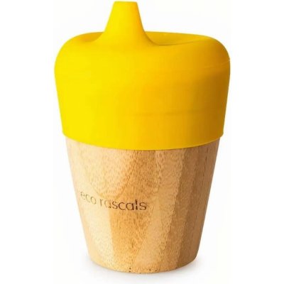 ECO Rascals Bambusový hrníček s pítkem Yellow Bamboo Sippy Cup 190 ml – Zboží Mobilmania