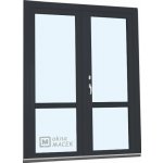 Kömmerling balkonové dveře 70 AD s příčkou O+OS klapačka levé antracit/bílá 150 x 220 cm oboustranná klika + FAB + hliník – Hledejceny.cz
