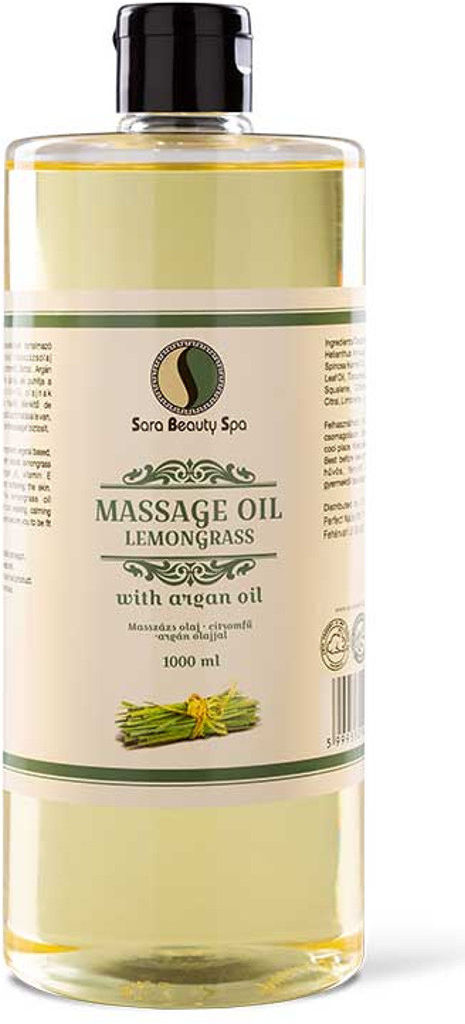 Sara Beauty Spa přírodní rostlinný masážní olej Citrónová tráva 1000 ml
