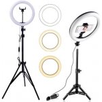 MG Selfie Ring Fill kruhové LED světlo 10'' stativ 1,8 m černé MG221584 – Zboží Živě