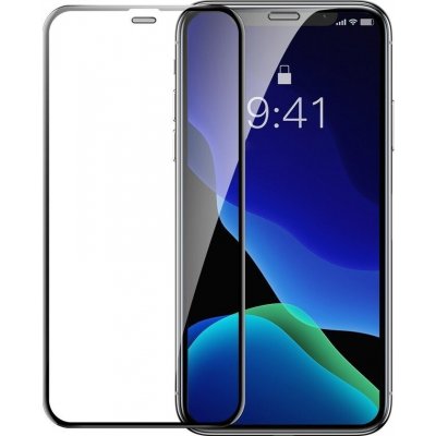 Baseus 2x sklo Full Screen 0.3mm 9H iPhone 11 / iPhone XR + pozicionér černé (SGAPIPH61-WD01) 6953156296008 – Zboží Živě