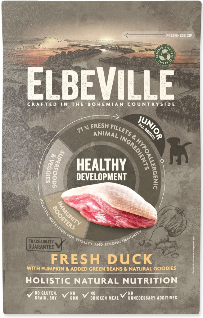 ELBEVILLE Puppy and Junior All Breeds Fresh Duck Healthy Development 4 kg