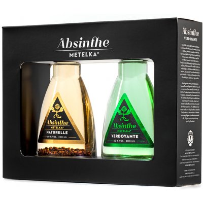 Metelka Absinthe Naturelle + Verdoyante 60% 2 x 0,2 l (set) – Zboží Dáma