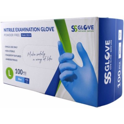 SSGlove Jednorázové nitrilové vyšetřovací rukavice modré 100 ks – Zboží Dáma