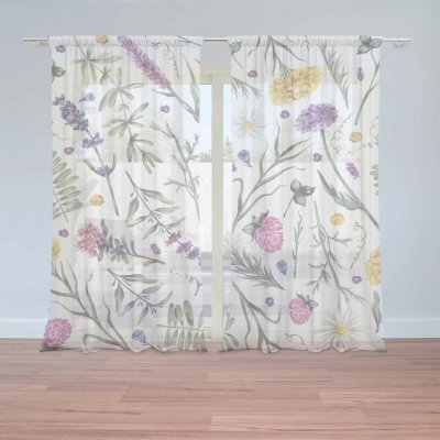Sablio Záclony Babiččina zahrádka: 2ks 150x250cm – Hledejceny.cz
