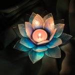 Lotosový svícen z Capiz lastur modrý – Hledejceny.cz