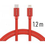 Swissten 71525206 USB 2.0, zástrčka C - zástrčka Lightning, opletený, 1,2m, červený – Zbozi.Blesk.cz