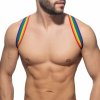 Pánské erotické prádlo Harness Addicted AD1181 Rainbow Spider bílý elastický postroj pro muže