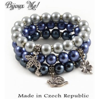 Bijoux Me Sada náramků set26bm002-30 Modrá Vlna