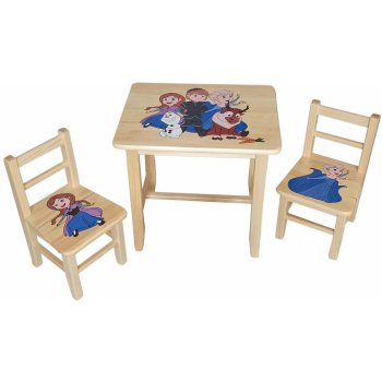 ČistéDřevo Dřevěný dětský stoleček s židličkami Ledové království