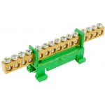 Můstek PE 15 (svorkovnice 15x16mm2), nekrytý IP00, zelený, 63A, na DIN 1000010 eleman – Hledejceny.cz