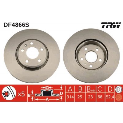 Brzdový kotouč TRW DF4866S – Zbozi.Blesk.cz