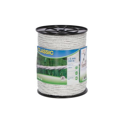 Ohradníkové lano Classic 200 m Ø 6 mm bílé 6 × 0 40 Niro – Hledejceny.cz