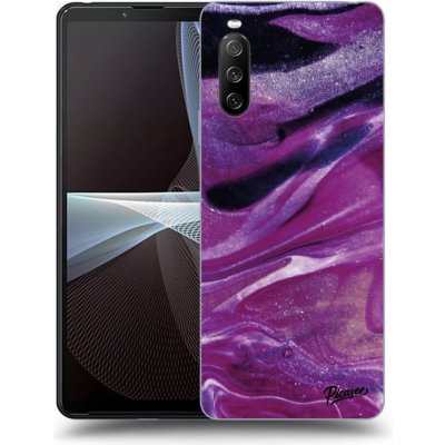 Pouzdro Picasee silikonové Sony Xperia 10 III - Purple glitter černé – Zboží Mobilmania