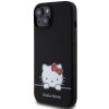 Pouzdro a kryt na mobilní telefon Hello Kitty Liquid Silicone Daydreaming Logo iPhone 15 černé