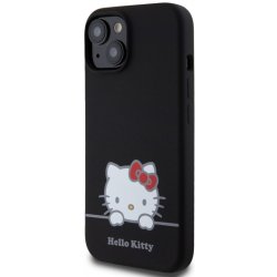 Hello Kitty Liquid Silicone Daydreaming Logo iPhone 15 černé