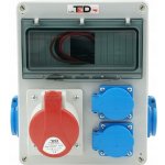 STAVEBNÍ ROZVADĚČ SKŘÍŇ 1 X 400V 32A + 4 X 250V 16A IP54 – Sleviste.cz