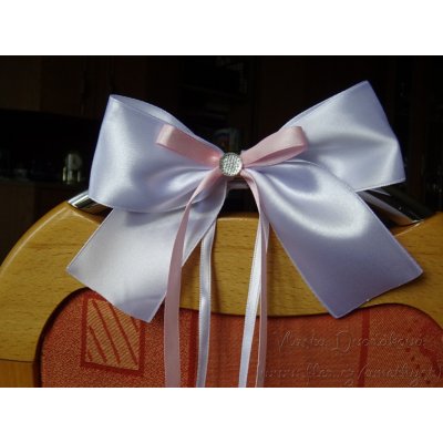 Atlasová mašle na auto bílá - růžová 4 (330) – Hledejceny.cz