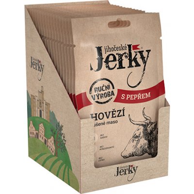 Jihočeské Jerky Hovězí s pepřem 15 x 20 g – Zboží Dáma