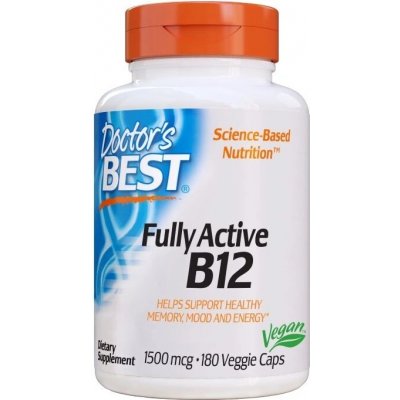 Doctor's Best Plně aktivní B12 1500 mcg 180 kapslí – Hledejceny.cz