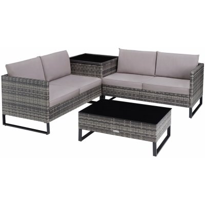tectake 404301 ratanová sedací souprava ostuni - šedá – Zboží Dáma