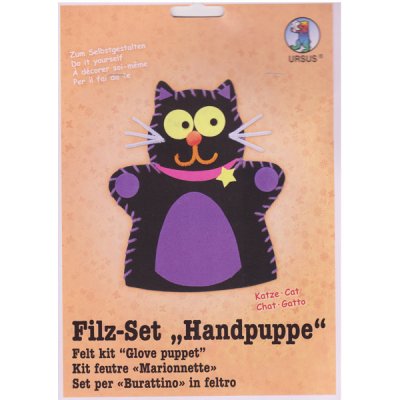 Ursus Sada na šití maňáska z filcu Kočka (1ks) 19x22,5cm – Sleviste.cz