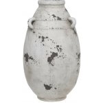 Bílo-šedá antik terakotová váza s oušky Frejus - Ø 21*36 cm - Chic Antique – Hledejceny.cz
