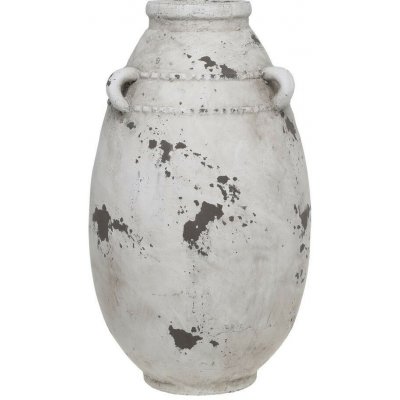Bílo-šedá antik terakotová váza s oušky Frejus - Ø 21*36 cm - Chic Antique – Hledejceny.cz