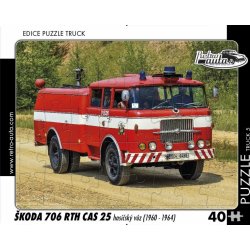 RETRO-AUTA TRUCK č.5 Škoda 706 RTH CAS 25 hasičský vůz 1960-1964 40 dílků