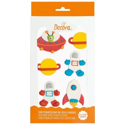 Cukrové zdobení na dort vesmír UFO 6ks Decora – Hledejceny.cz