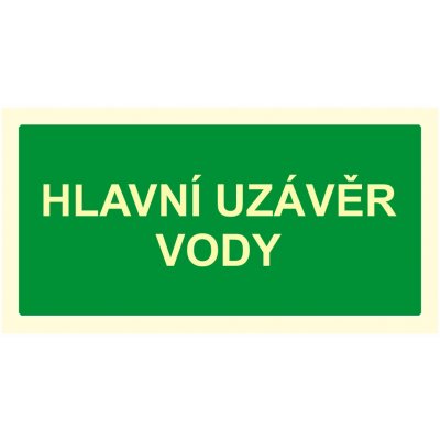 Hlavní uzávěr vody fotoluminscenční plast 200 x 100 mm – Hledejceny.cz