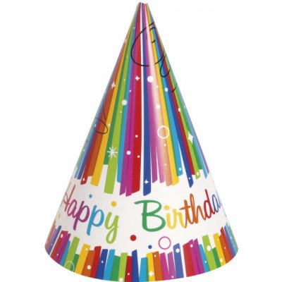 Unique Party čepičky Happy Birthday 8ks – Zboží Dáma