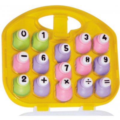 Sada ozdobných děrovaček čísla a symboly 15ks – Zboží Dáma